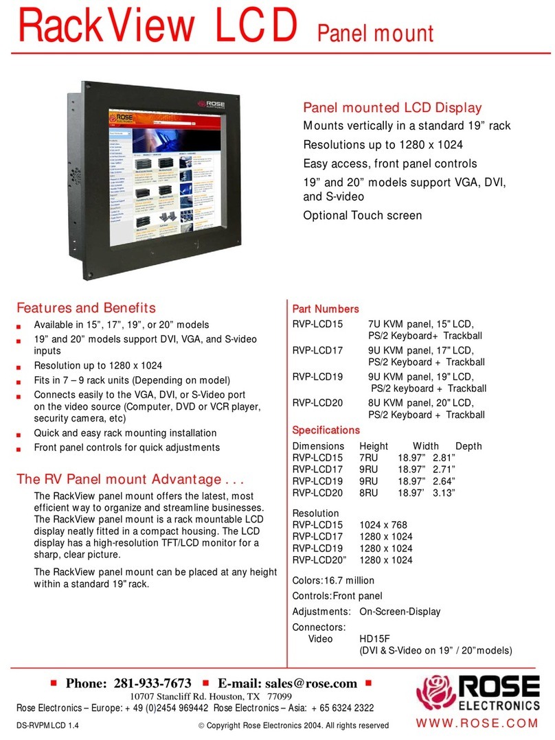 Rose electronics RackView RVP-LCD17 User manual