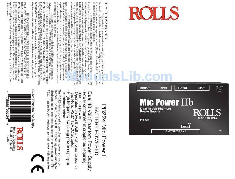 Rolls PB224 User manual