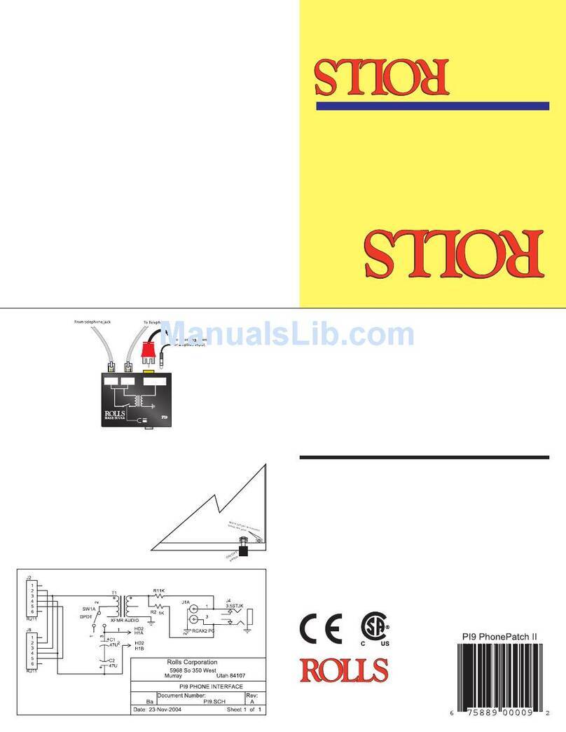 Rolls PI9 PhonePatch II Specifications