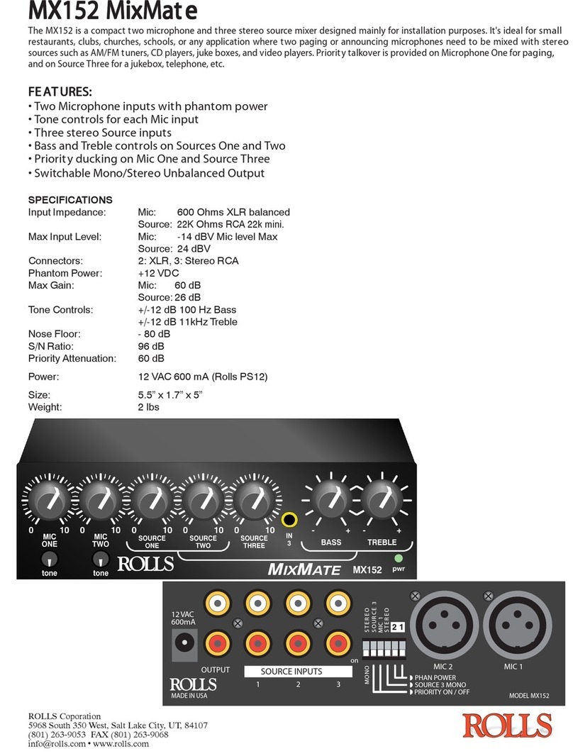 Rolls MixMate MX152 User manual