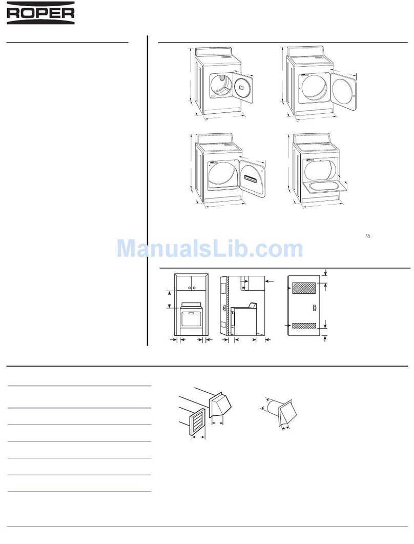 Roper RED4100S Dimension Guide