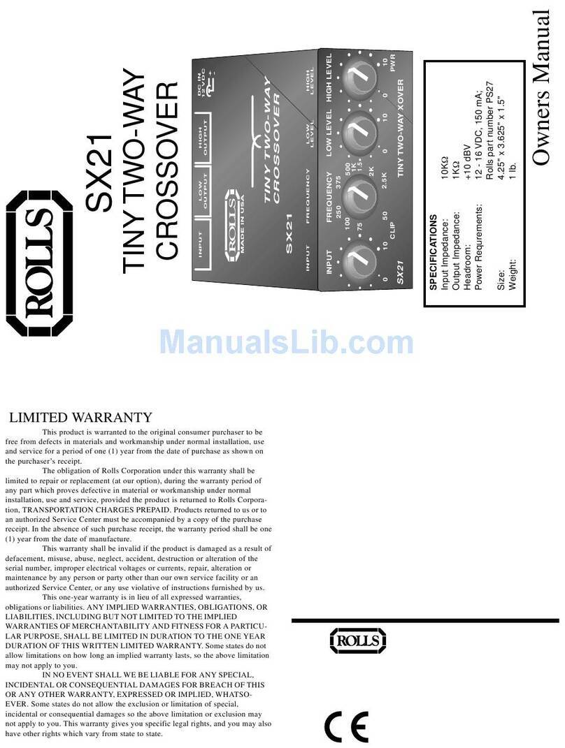 Rolls SX21 owner's manual