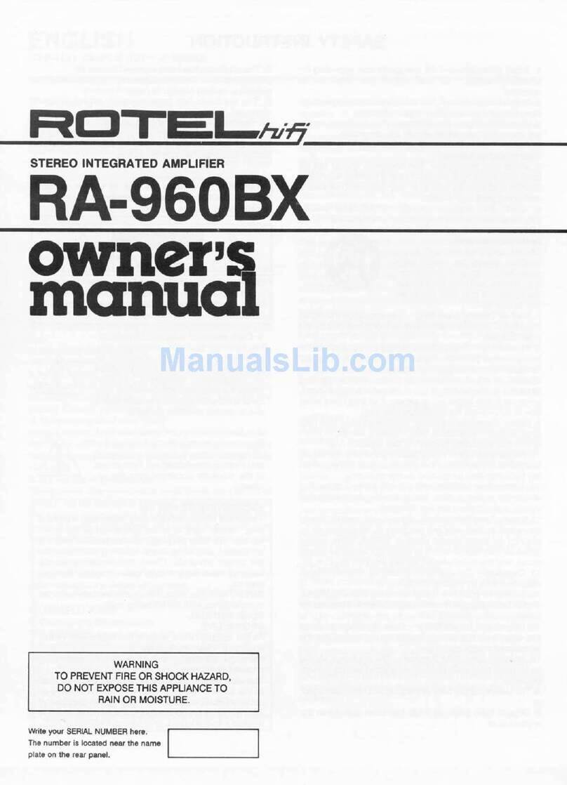 Rotel RA-960BX owner's manual