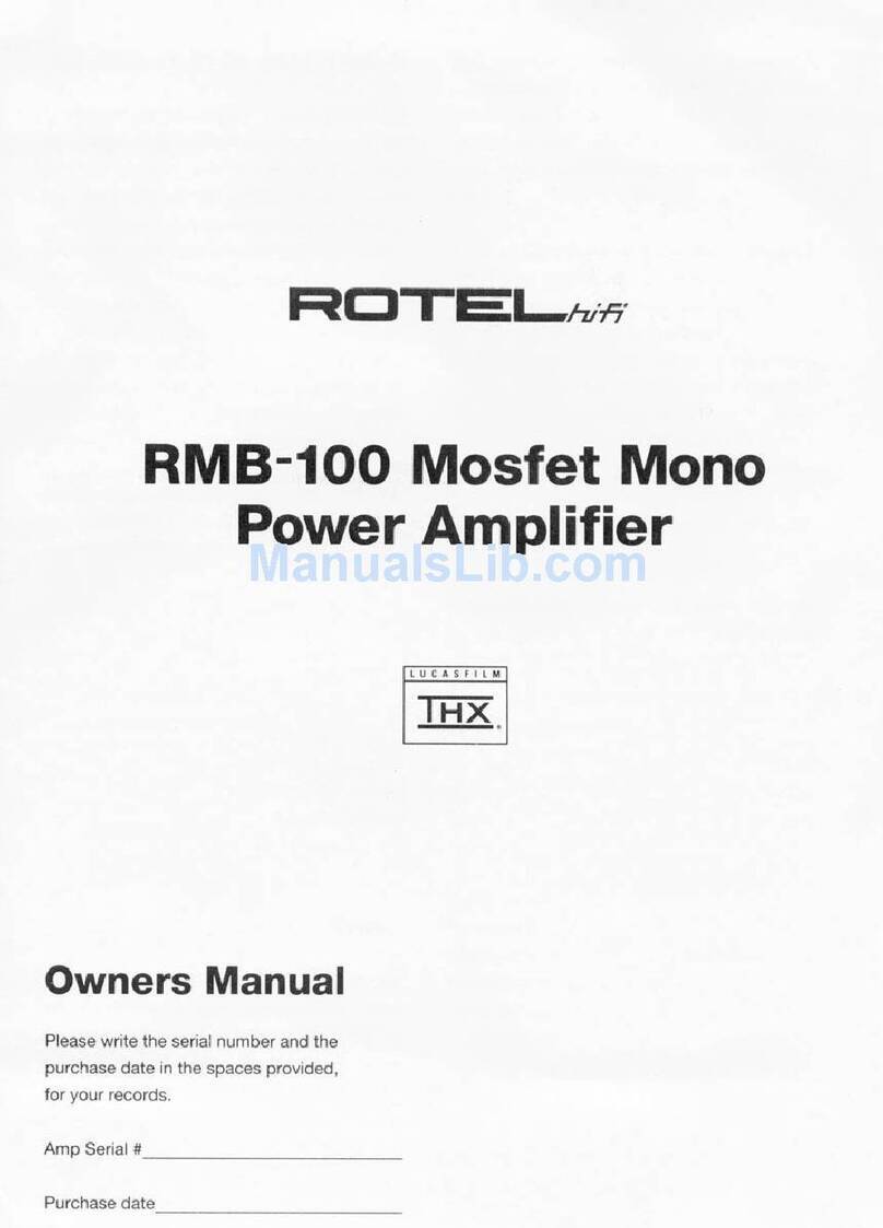 Rotel RMB-100 owner's manual