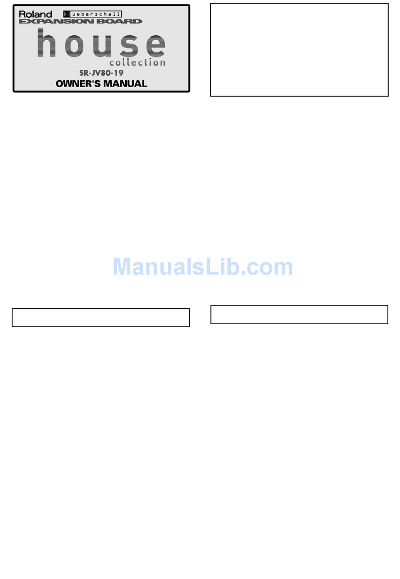 Roland House Collection SR-JV80-19 User manual