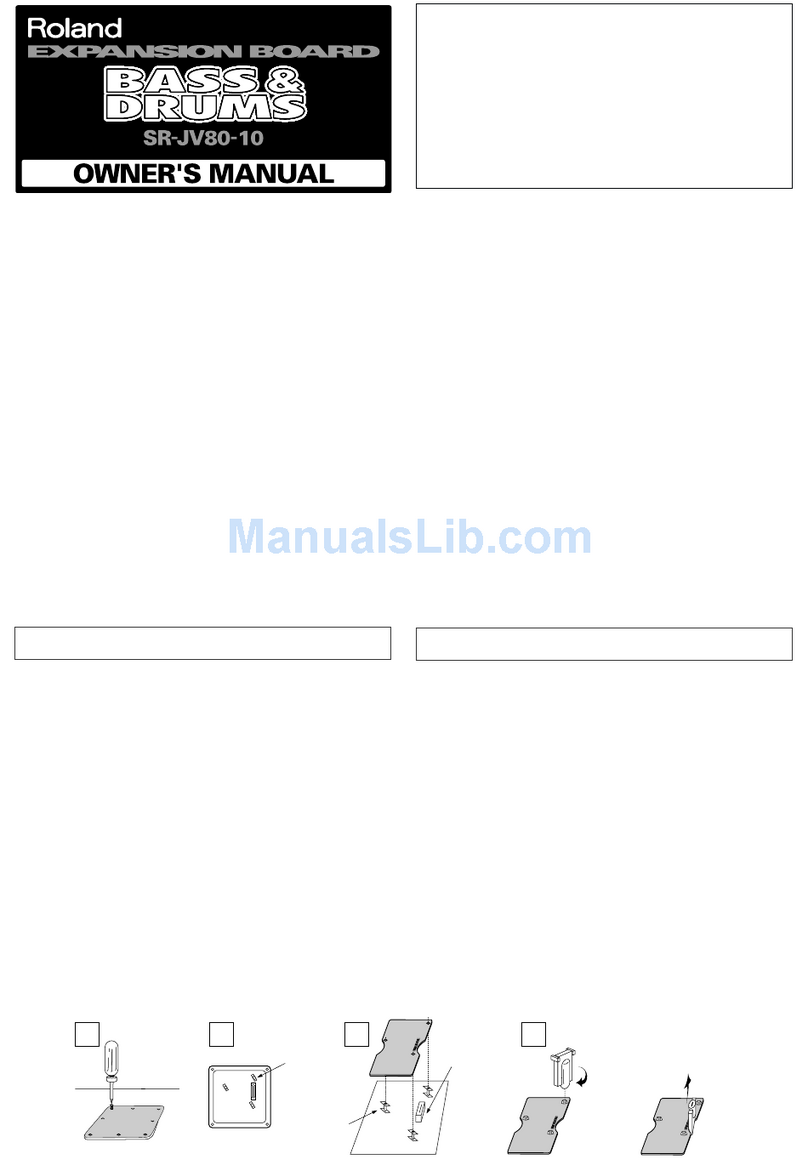 Roland Bass & Drums SR-JV80-10 User manual