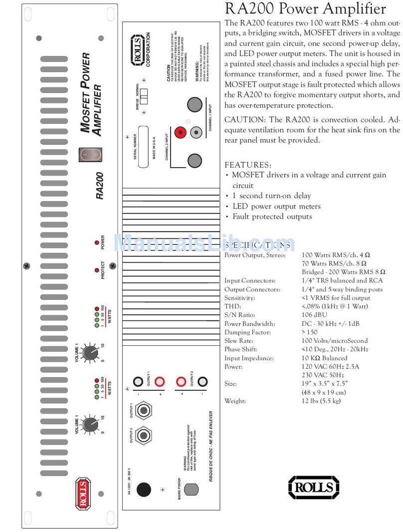 Rolls RA200 User manual
