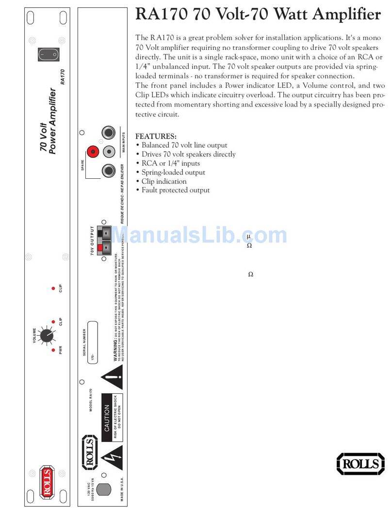 Rolls RA170 User manual