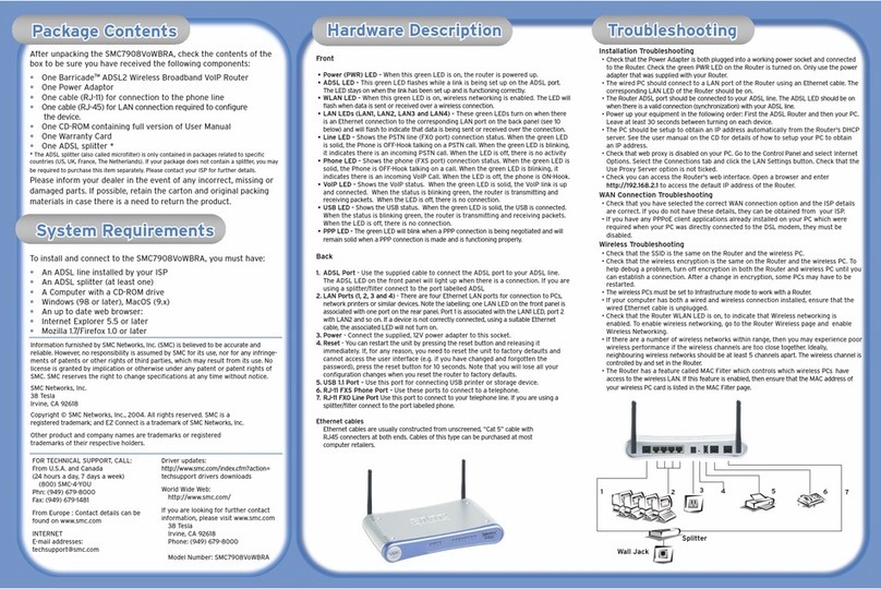 SMC Networks Barricade SMC7908VoWBRA User manual SMC Networks Barricade SMC7908VoWBRA User manual
