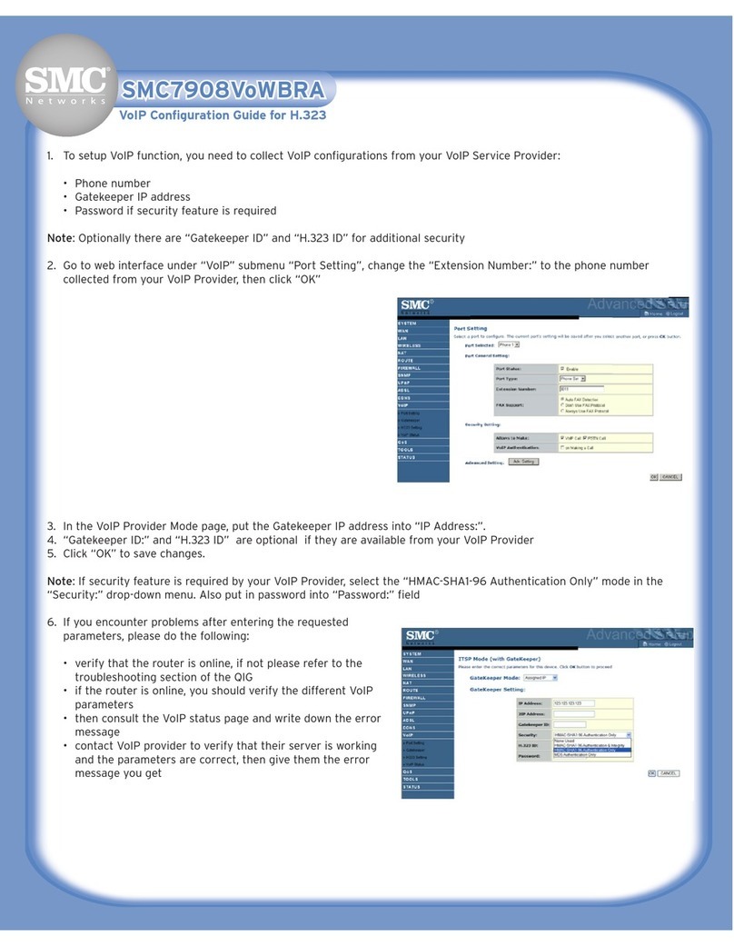 SMC Networks Barricade SMC7908VoWBRA Configuration guide
