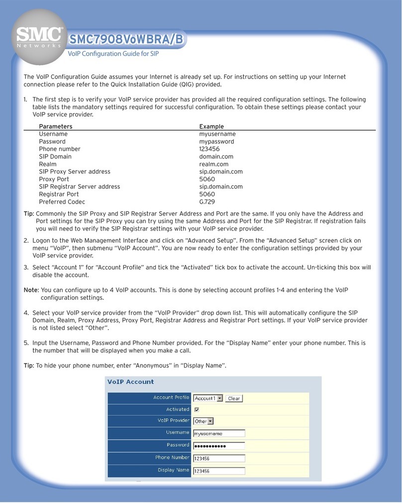SMC Networks Barricade SMC7908VoWBRA User manual SMC Networks Barricade SMC7908VoWBRA User manual