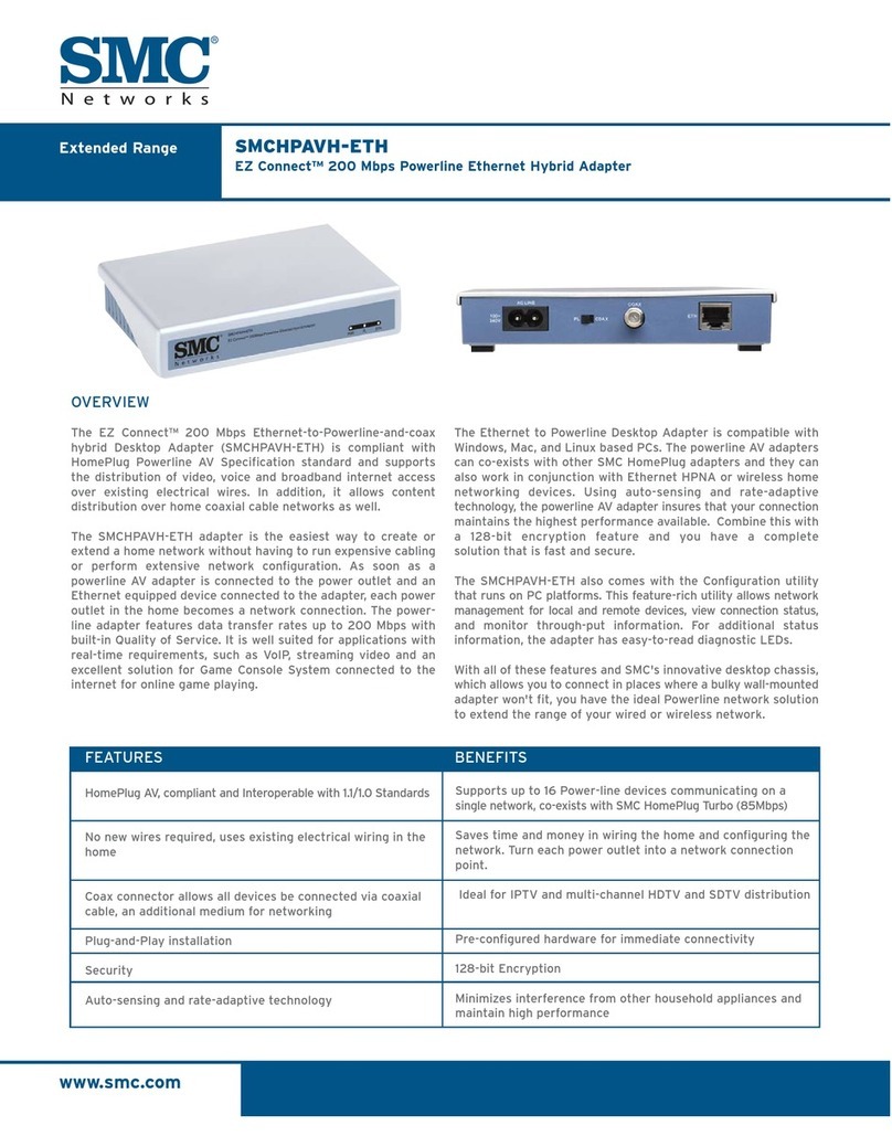 SMC Networks SMCHPAVH-ETH Specifications