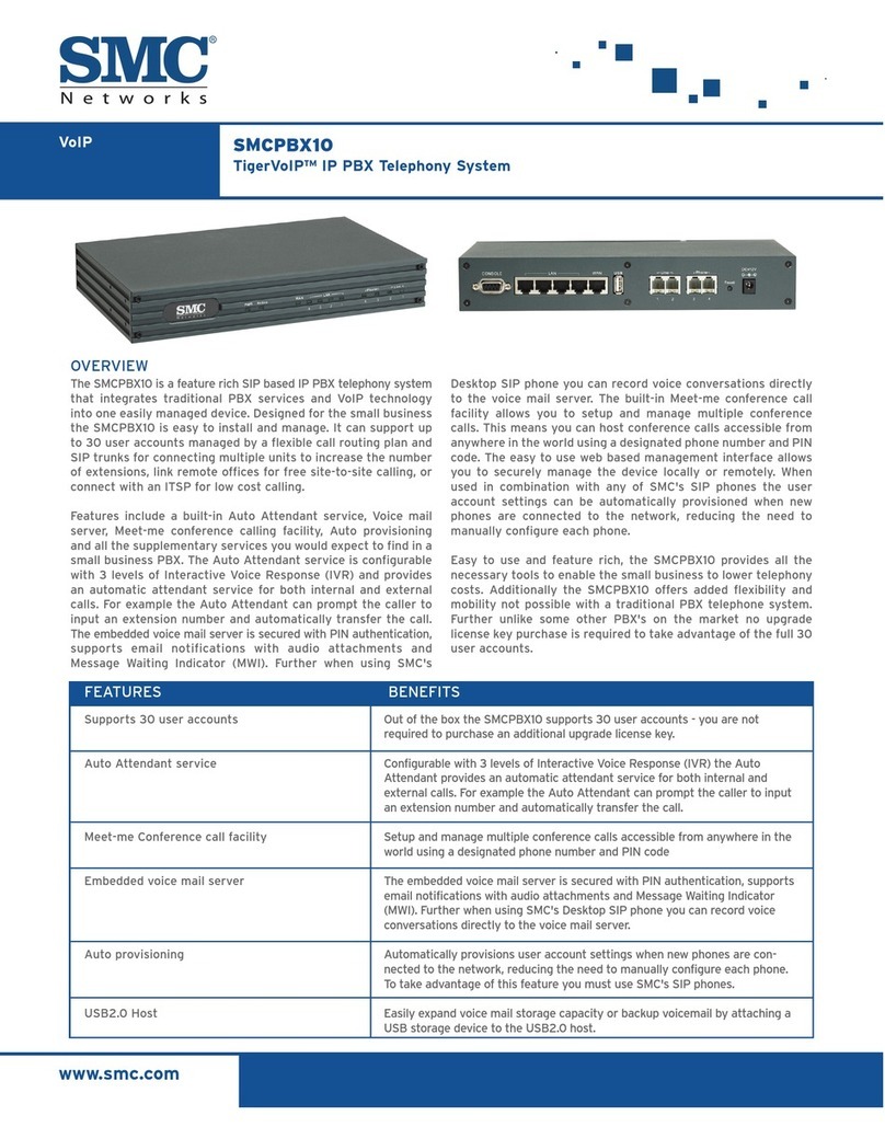 SMC Networks TigerVoIP SMCPBX10 Specifications