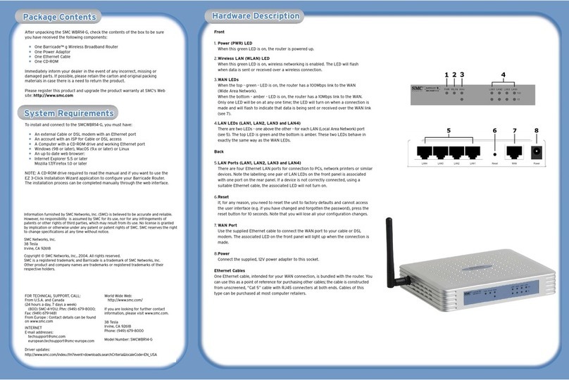 SMC Networks Barricade SMCWBR14-G User manual