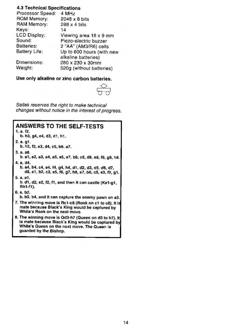 Saitek Chess Partner2 user guide
