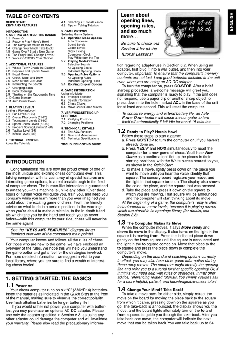 Saitek Chess Academy User manual