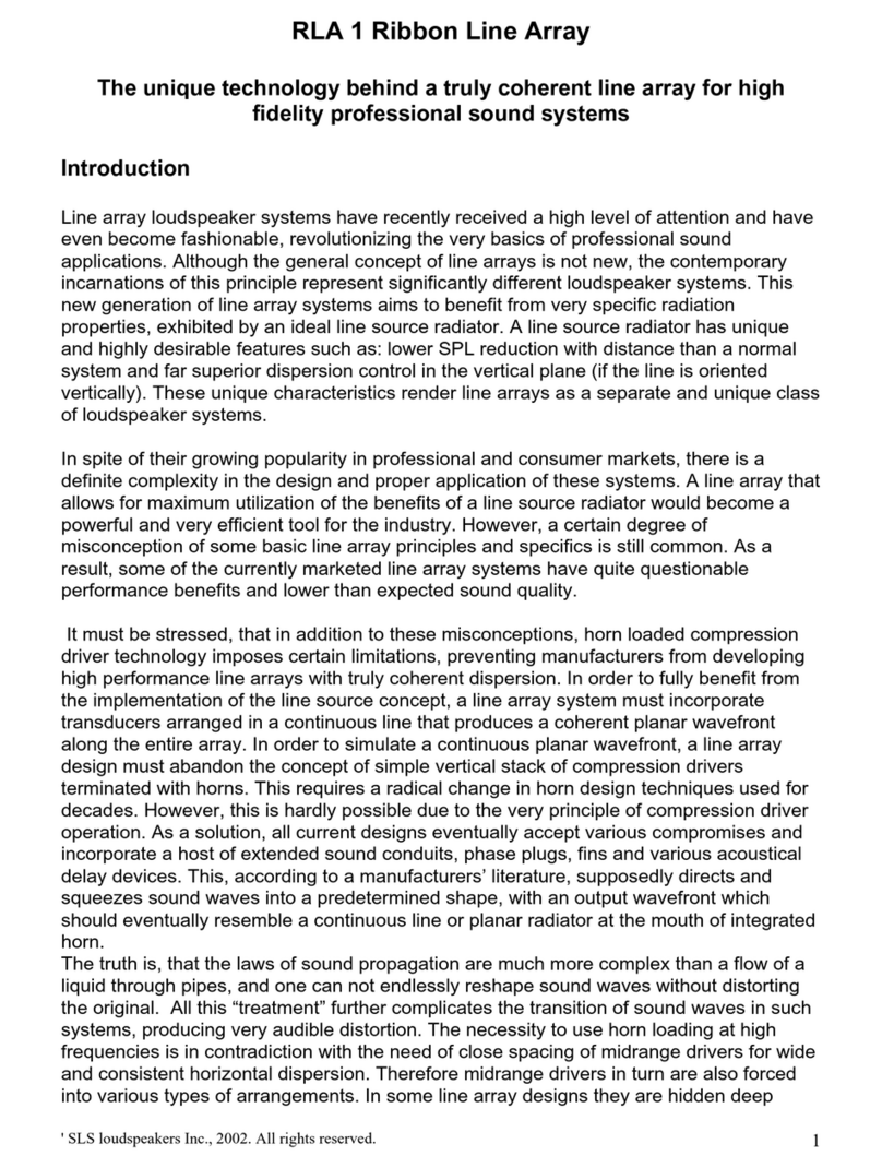 SLS loudspeakers RLA 1 supplementary guide