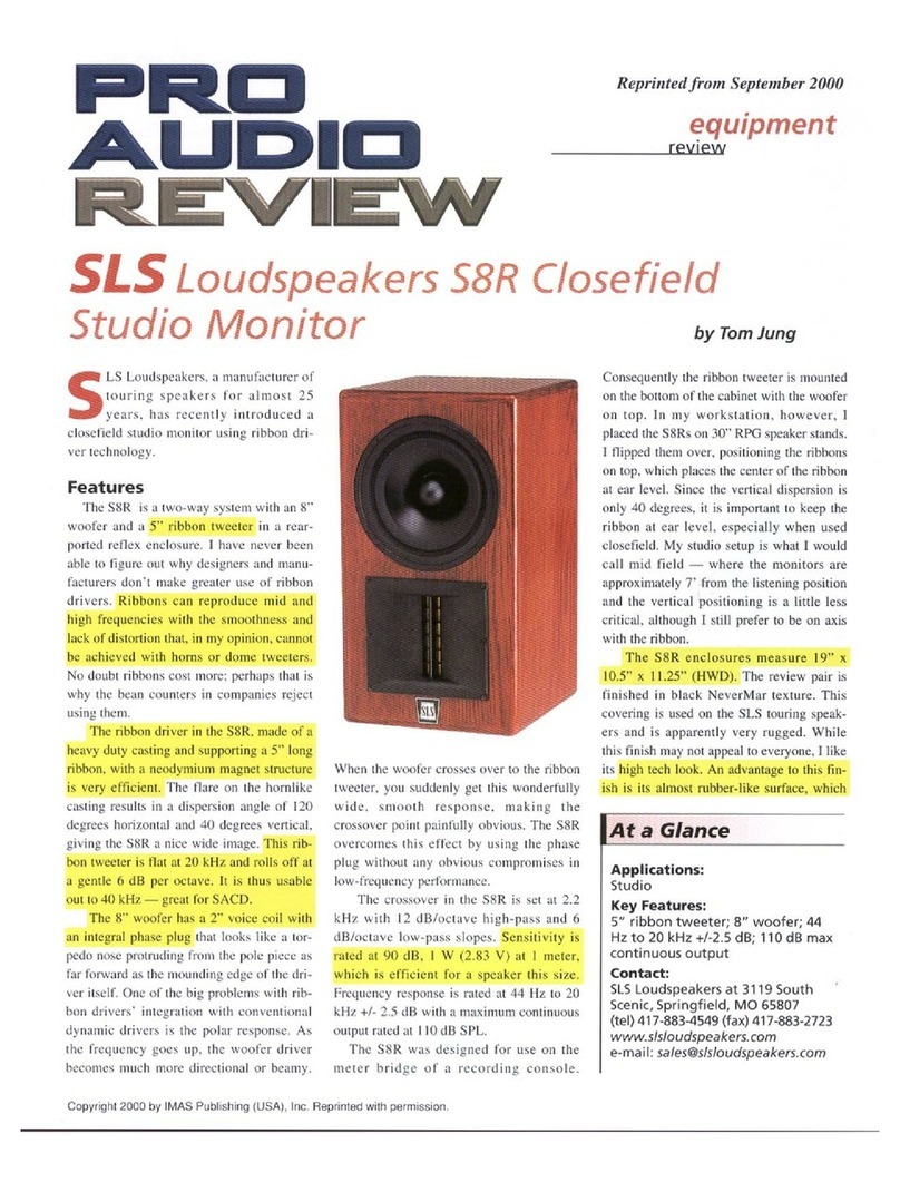 SLS loudspeakers S8R Specifications