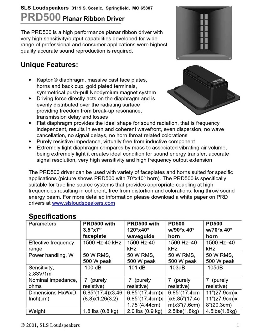 SLS loudspeakers PD500 Specifications
