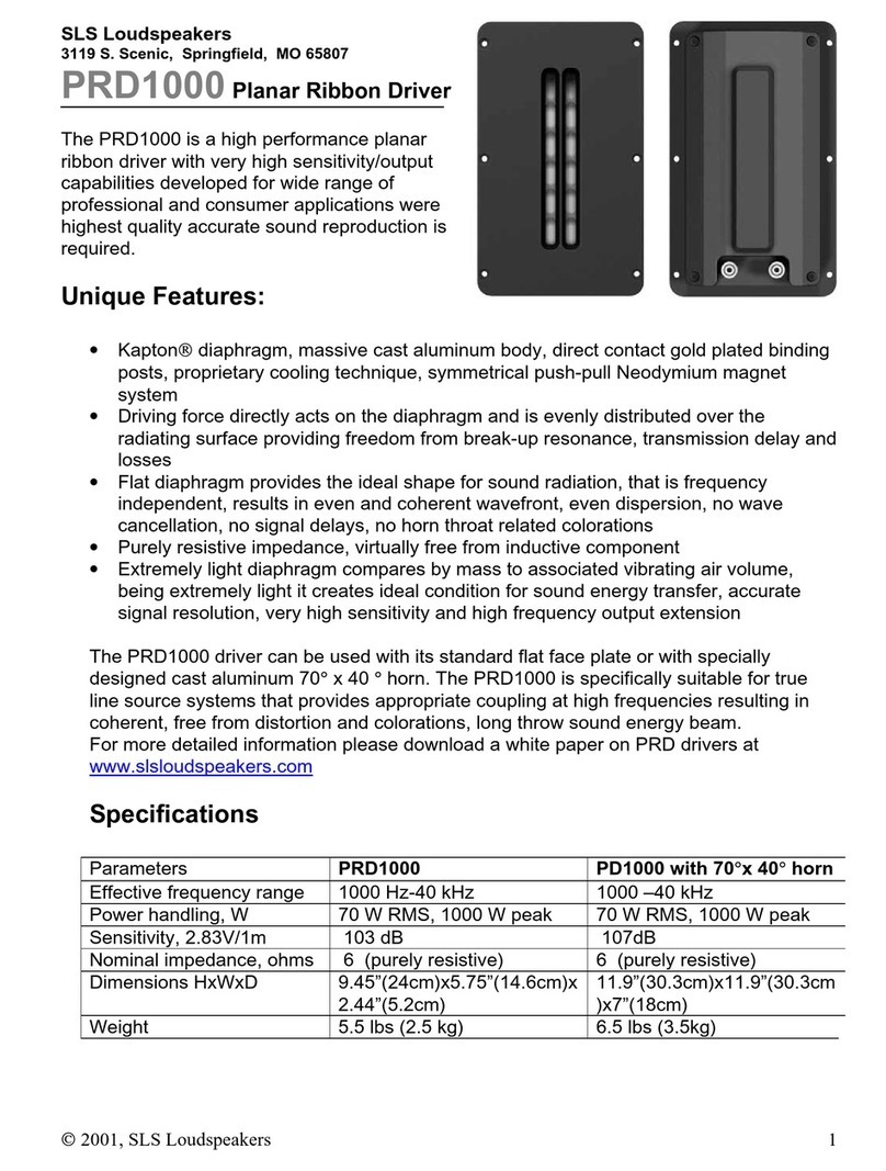 SLS loudspeakers PD1000 Specifications
