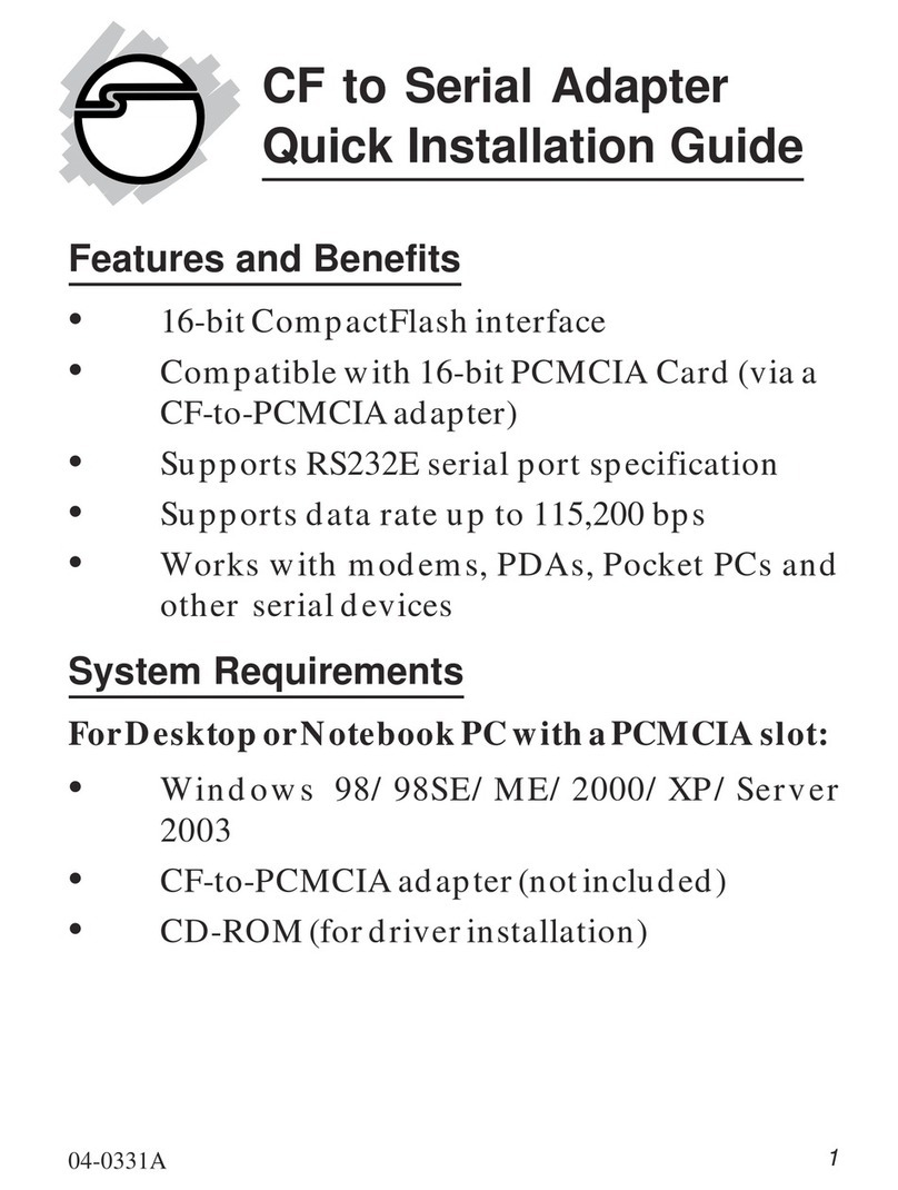 SIIG JJ-CFTS11 User manual SIIG JJ-CFTS11 User manual