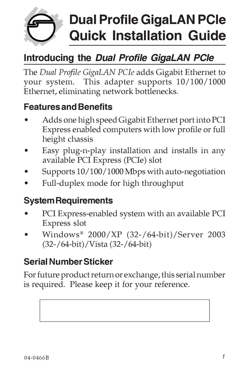 SIIG CN-GP1021-S1 Quick installation guide