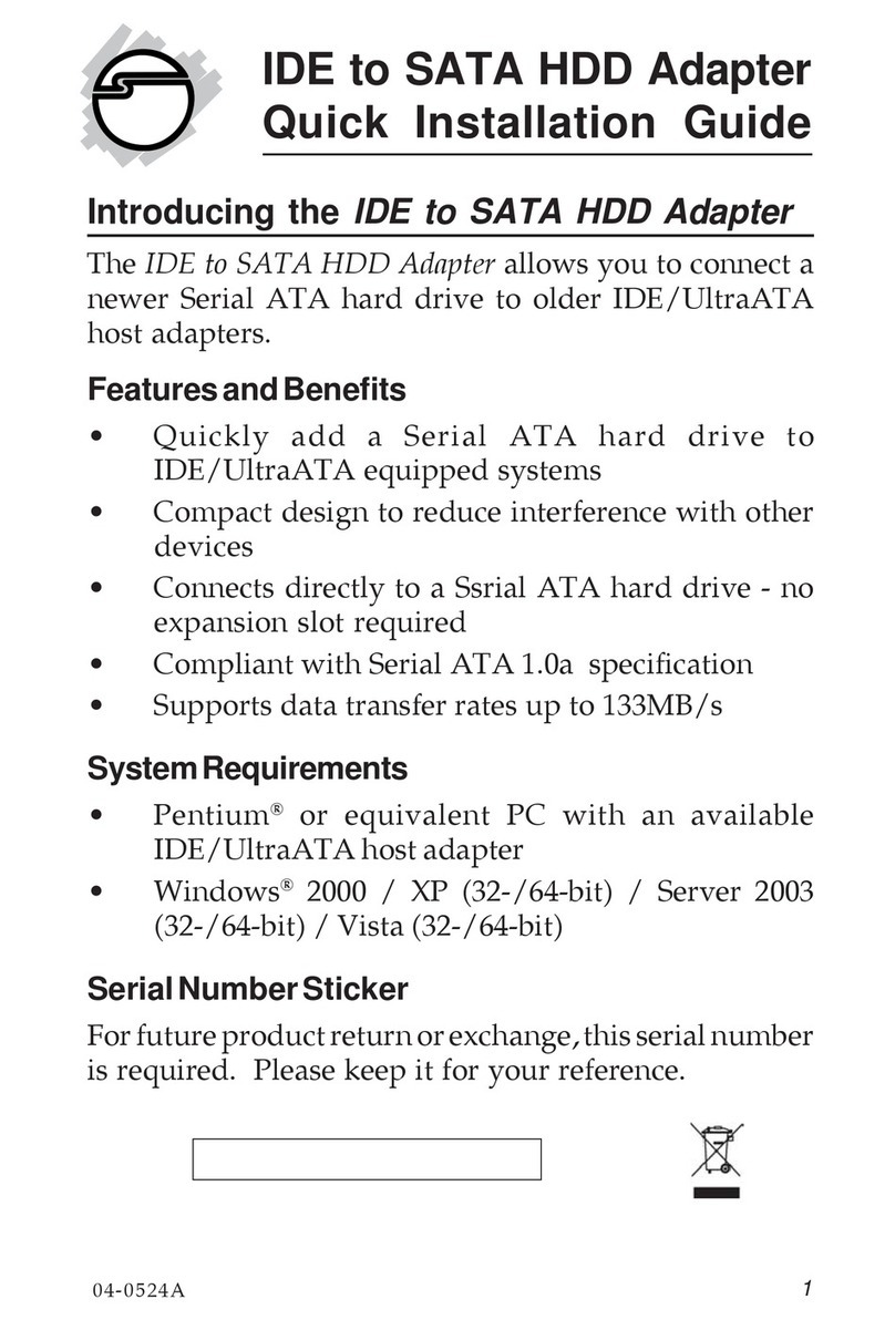 SIIG SC-SA0512-S1 Quick installation guide