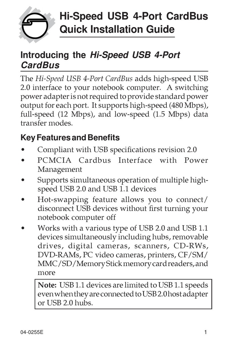 SIIG JU-PCM422-S2 Quick installation guide