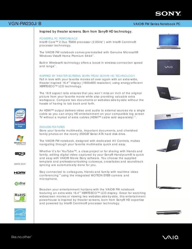 Sony VGN-FW230J User manual