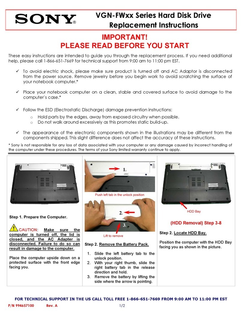 Sony VAIO VGN-FW130 User manual