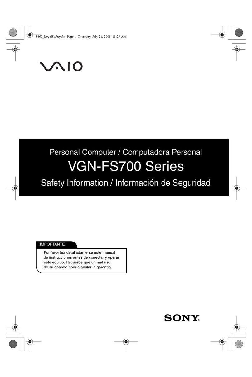 Sony VAIO VGN-FS710 Safety information