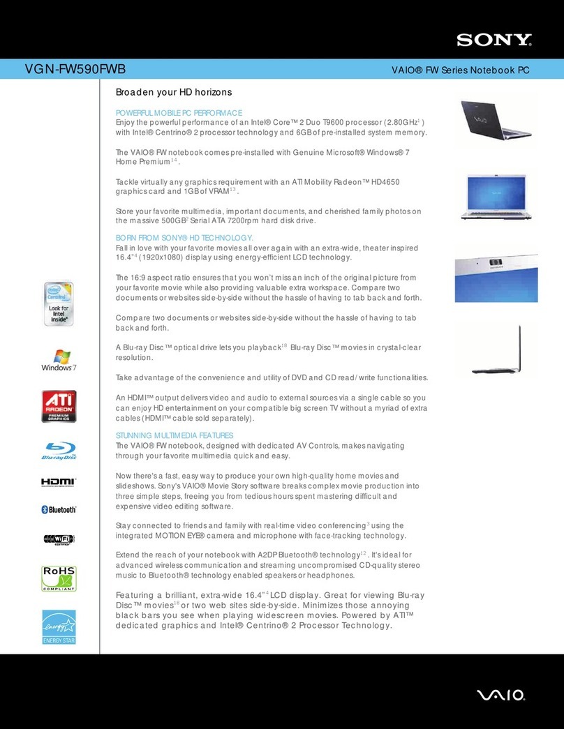 Sony VGNFW590FWB User manual
