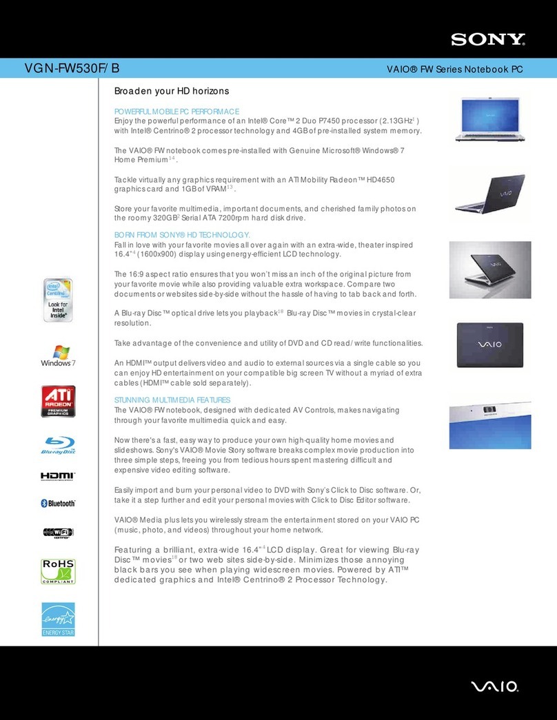 Sony VAIO VGN-FW530F User manual