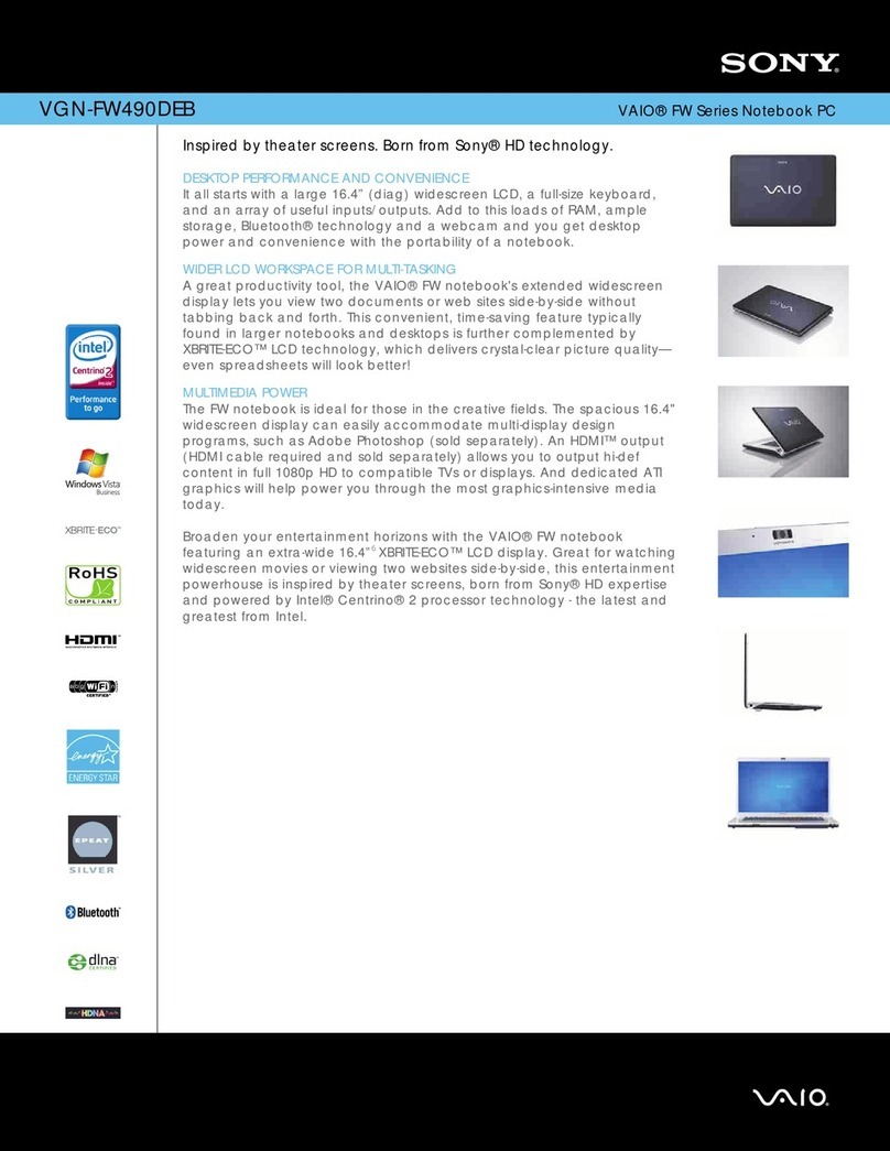 Sony VGN-FW490DEB User manual