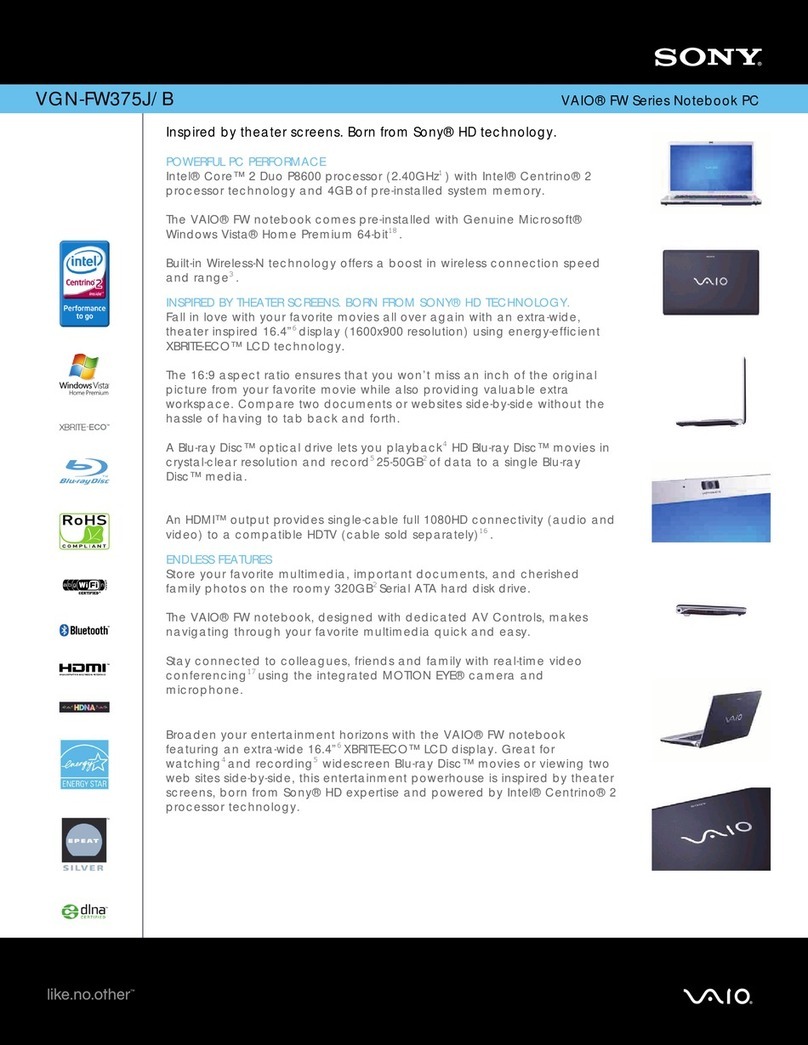 Sony VGN-FW375J User manual