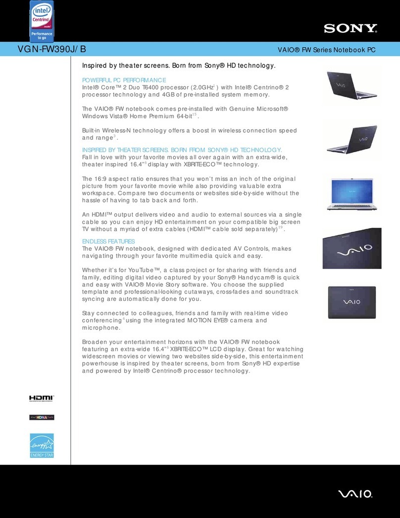 Sony VGN-FW390J User manual
