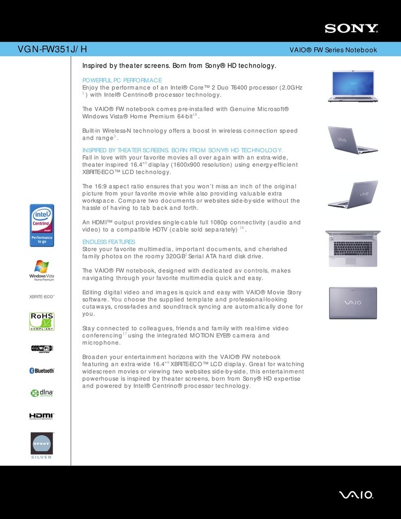 Sony VGN-FW351J User manual