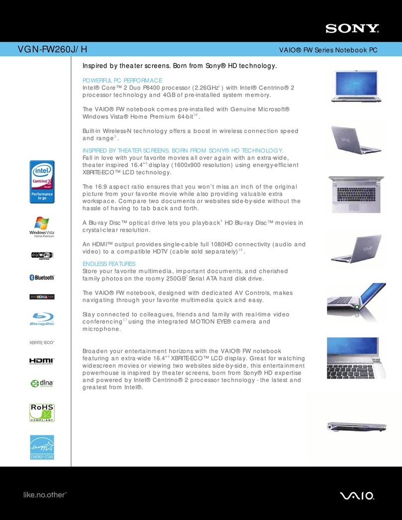 Sony VGN-FW260J User manual