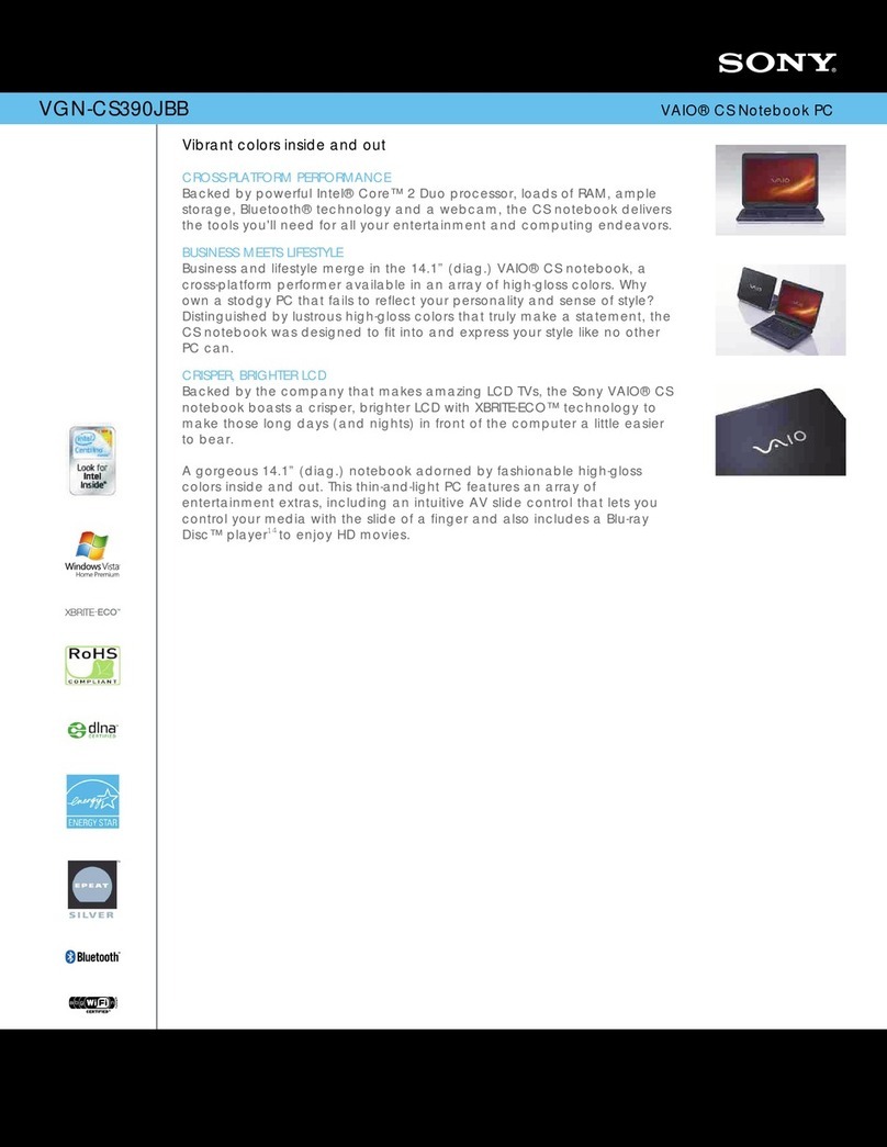 Sony VGN-CS390JBB User manual