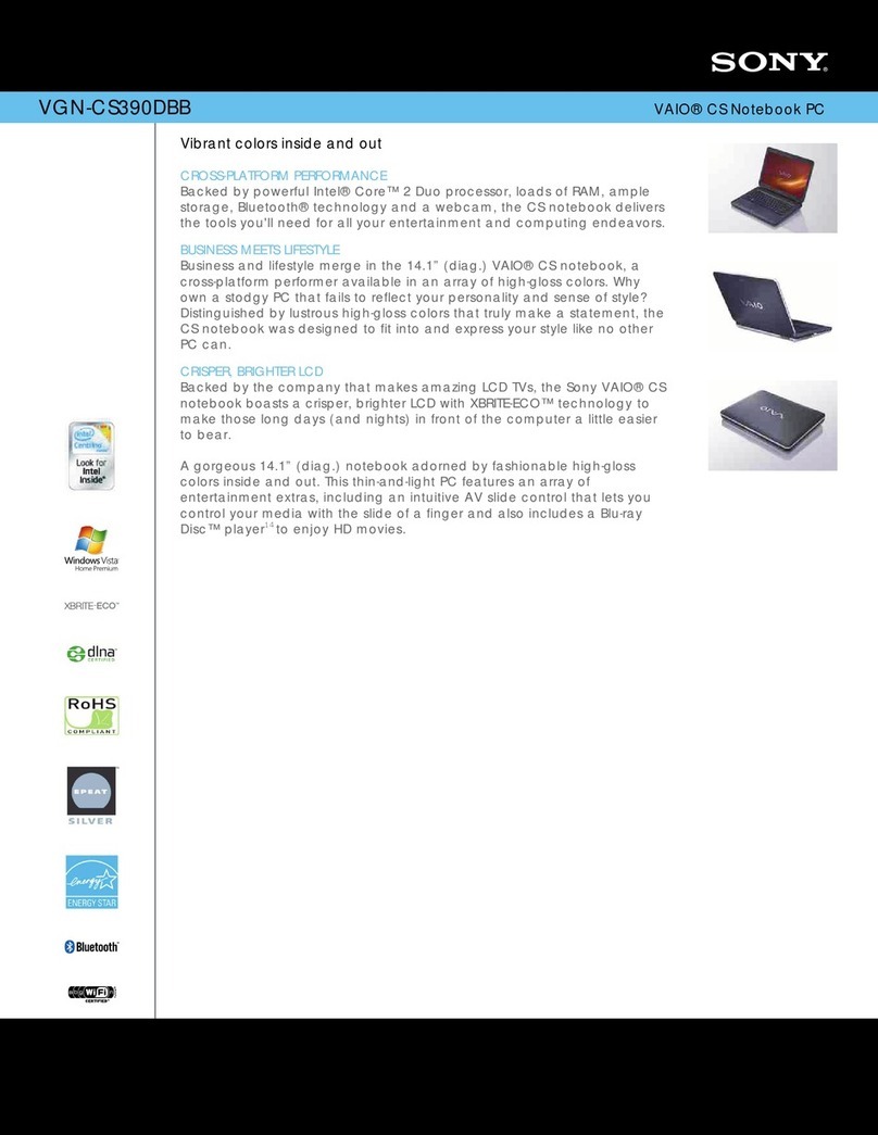 Sony VGN-CS390DBB User manual