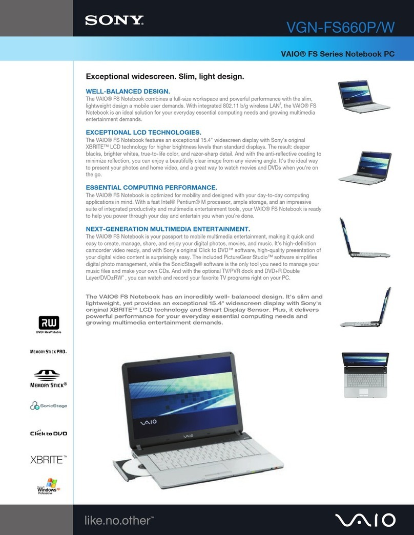 Sony VGN-FS660P User manual