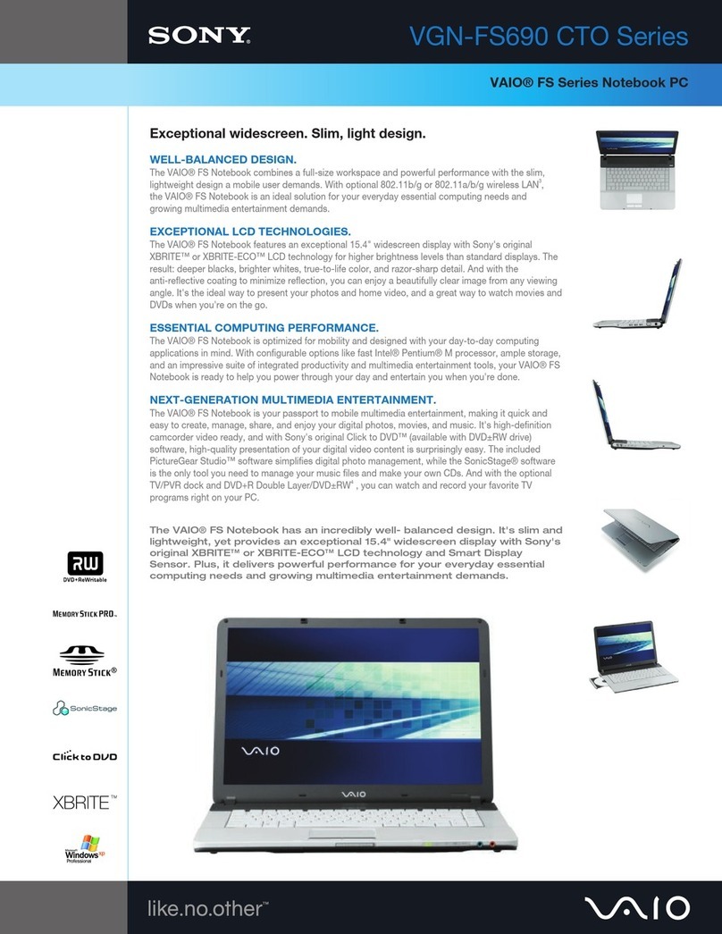 Sony VGN-FS690 Specifications