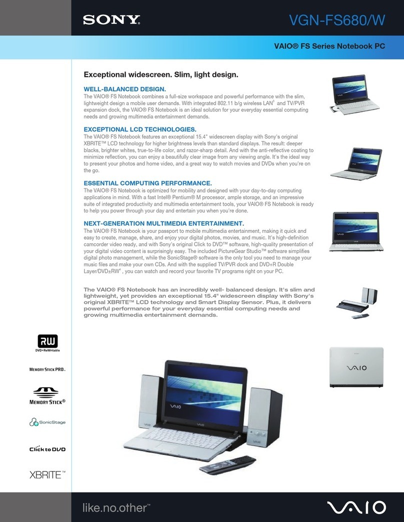 Sony VGN-FS680 Specifications