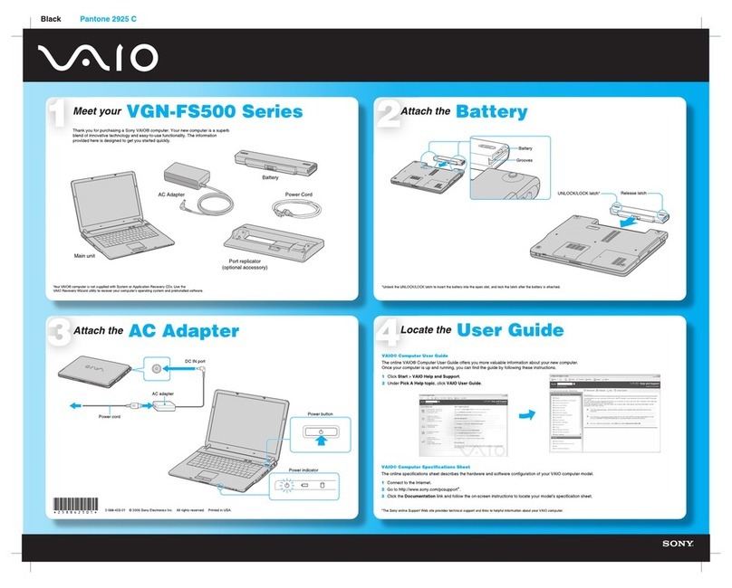 Sony VAIO VGN-FS500 Series Qucik start