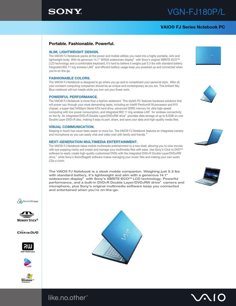 Sony VAIO VGN-FJ180P/L User manual