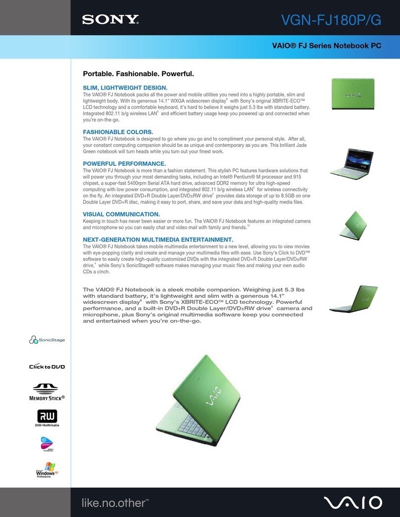 Sony VAIO VGN-FJ180P/G User manual