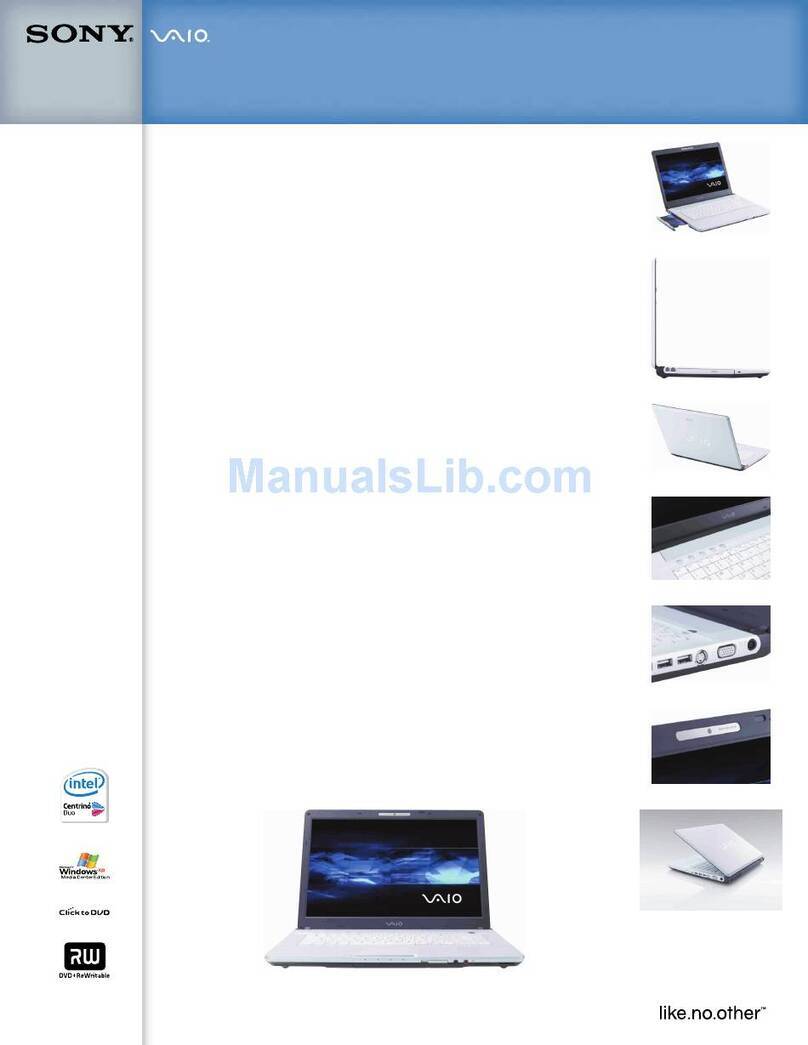 Sony VGN-FE650G - VAIO - Core Duo 1.66 GHz User manual
