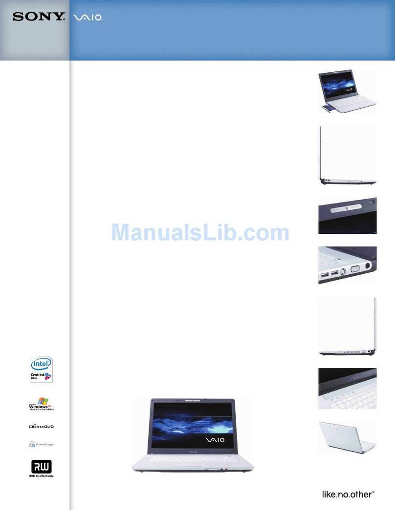 Sony VGN-FE670G - VAIO - Core Duo 1.66 GHz Specifications