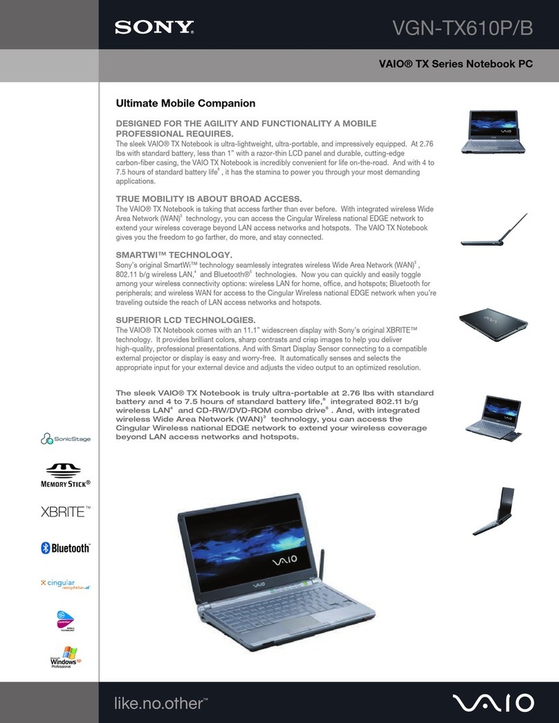 Sony VGN-TX610P User manual