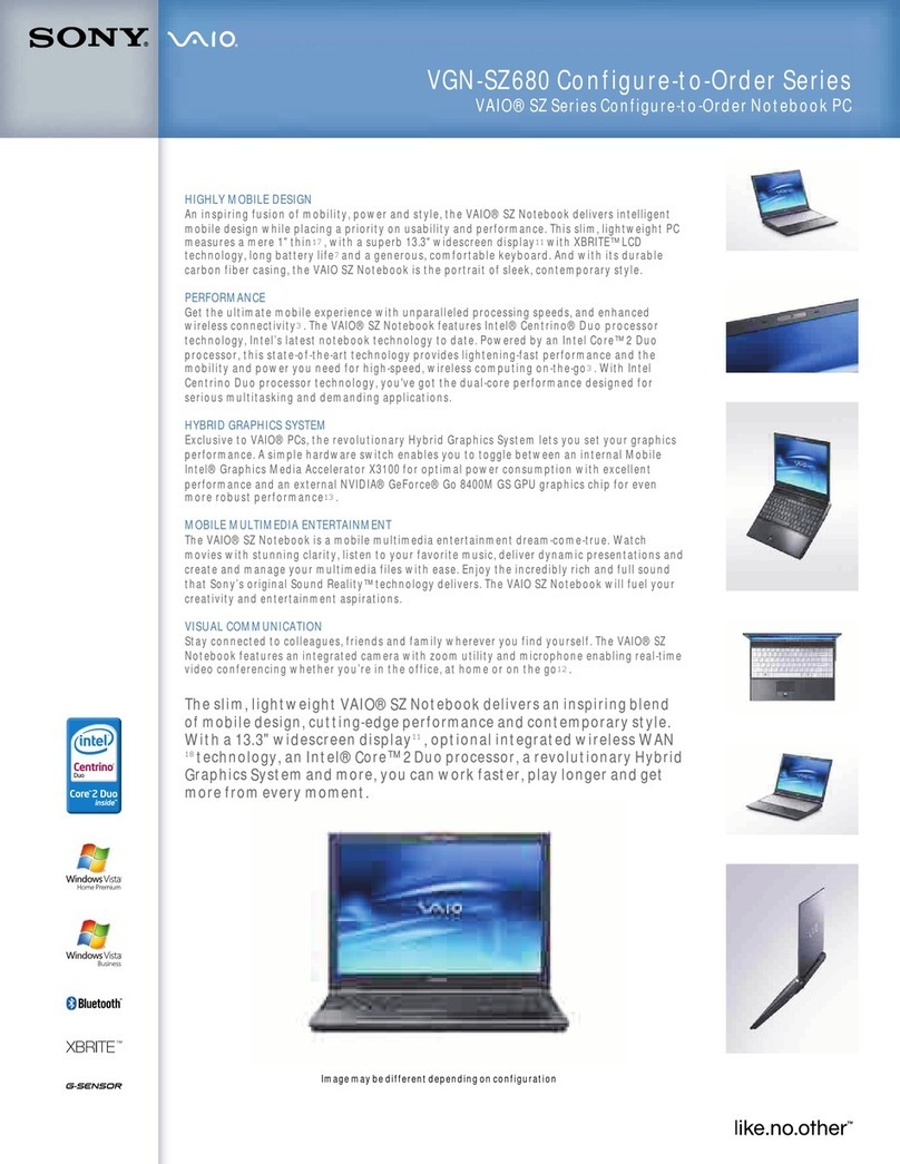 Sony VGN-SZ680 User manual